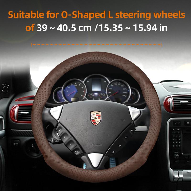 Geschikt voor Porsche Ultra-dun Ademend Leer Stuurwielhoes Geschikt voor Casenne 996 Macan 957 Volante Boxster 986 718 Alcantara 997