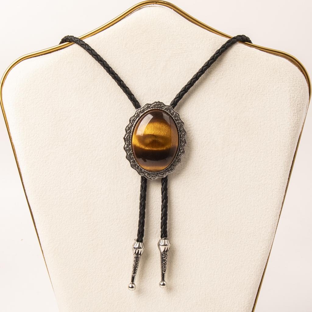 RTS Crystal Vintage Geometric Bolo Tie Pendant Hipster Men's Sweater Rope Chain Western Cowboy Necklace Party Gift