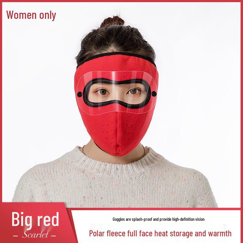 Wiatroodporna i chroniąca przed zimnem maska rowerowa z goglami - Zmywalna, gruba, pyłoodporna, oddychająca ochrona dla mężczyzn i kobiet