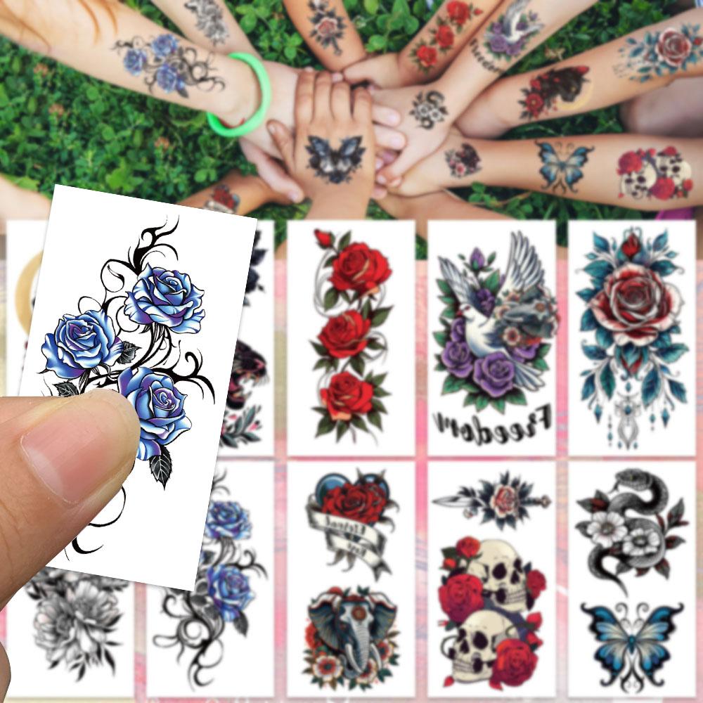 10sheets Plants & Animals Tattoo Stickers For Hand Arm Body Fake Decorative Waterproof Tattoo Stickers Creative Festival Gifts