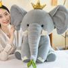 Cartoon Crown Elephant Plush Doll Cute Animal Stuffed Toys Cartoon Elephant Plushie  Boys and Girls