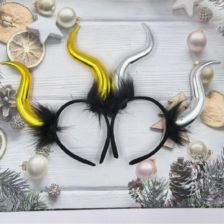 Contemporary Devil Horn Headpiece Comfortable Cosutme Headbands For Theatrical Performances Cosplay Enthusiasts