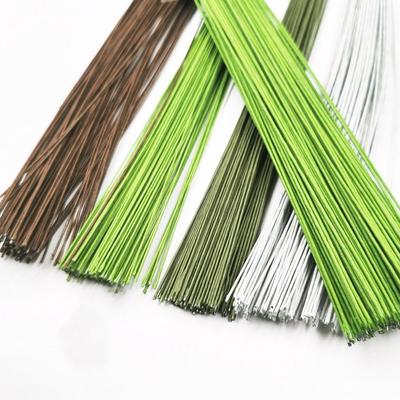 40cm Floral Wire Stems Flexible Iron Bouquet Stem Artificial Flower Stem DIY Crafts Paper Covered Floral Stem Wire for 100Pcs