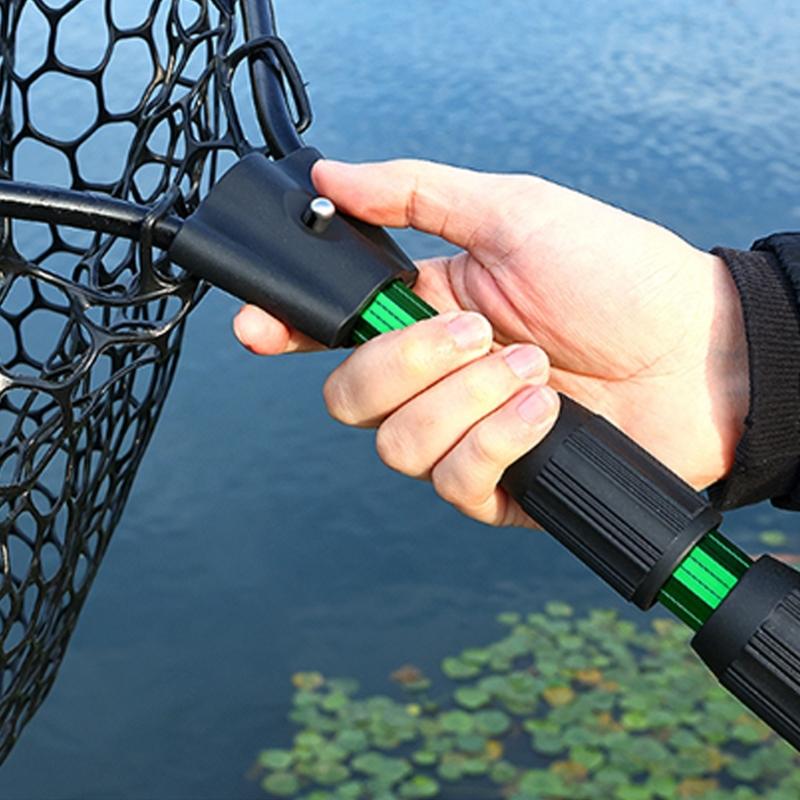 Compacts Fishing Net With Extendable Aluminum Alloys Handle Anti Hook Silicones Net For Lake Sea Anglers