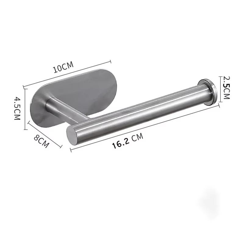 Adhesive toilet paper holder stainless steel wall mount kitchen roll towel rack napkin dispenser absorbent stand tissue hanger