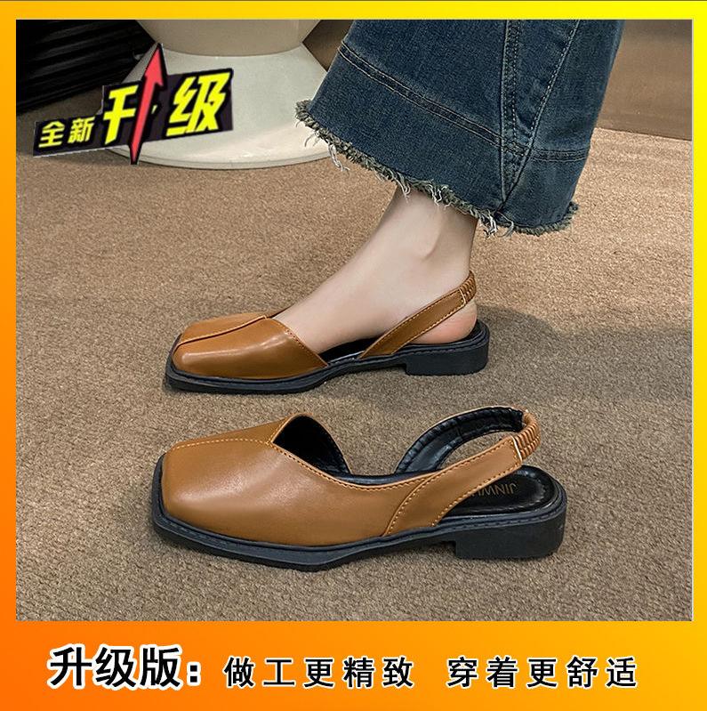 

Нишевые туфли-лодочки с квадратным носком, на низком каблуке, с зебровым принтом, из маленькой кожи, лето 2025, новые, закрывающие стопу, с открытыми боками, с римским носком, на толстом каблуке, женские сандалии 43