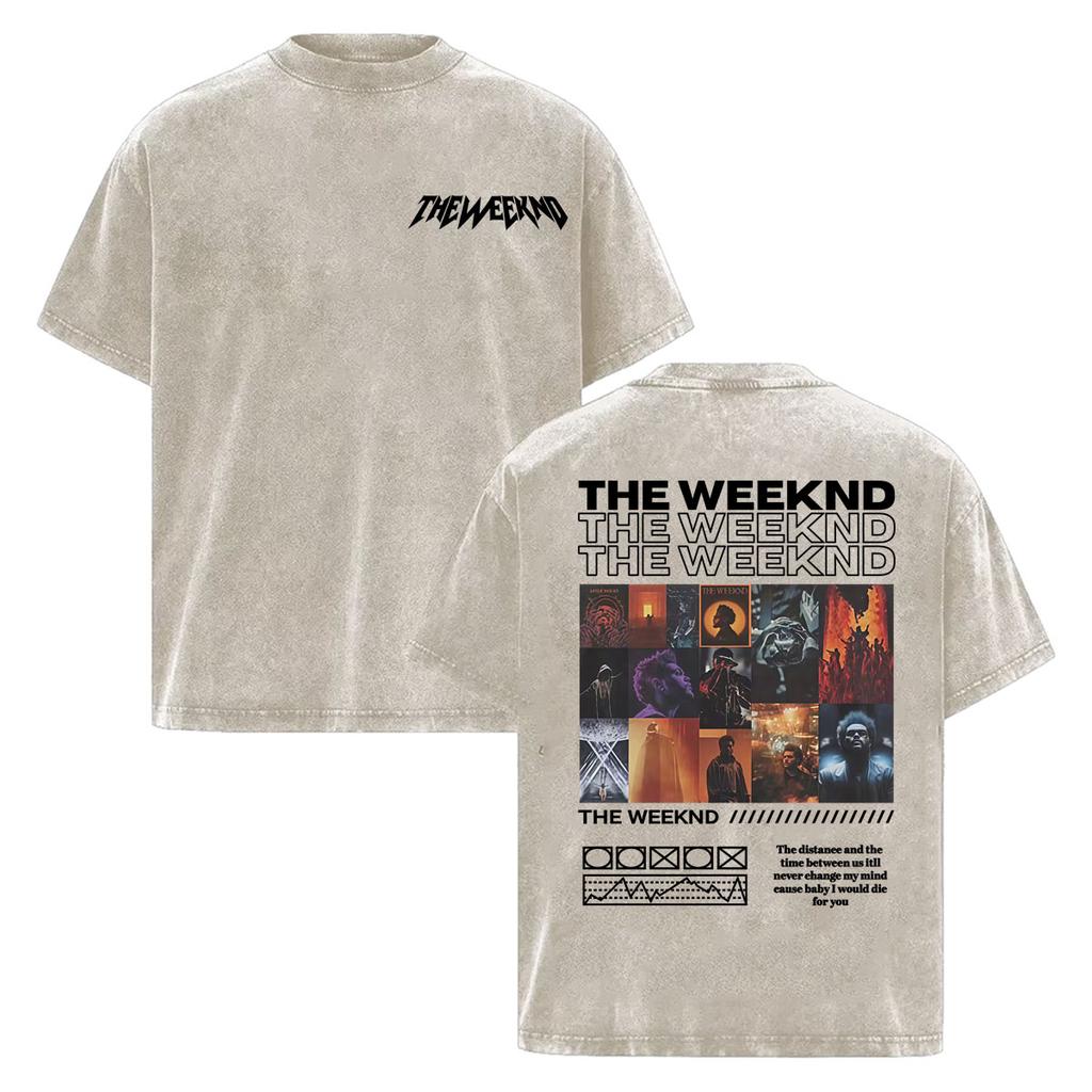 The Weeknd "one of The Girls" Letters Print T-Shirt Men Women Hip Hop Vintage Washed T-shirts High Quality Casual Cotton T Shirt