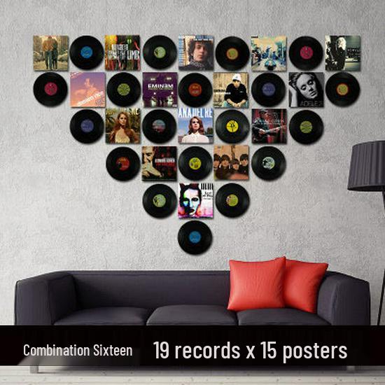 Retro vinylová deska nástěnná dekorace plakátové samolepky pro bar, kavárnu, restauraci a obchod s mléčným čajem