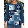 Women's Tops Casual Clothing Christmas Snowman Print Raglan Shoulder T Shirt