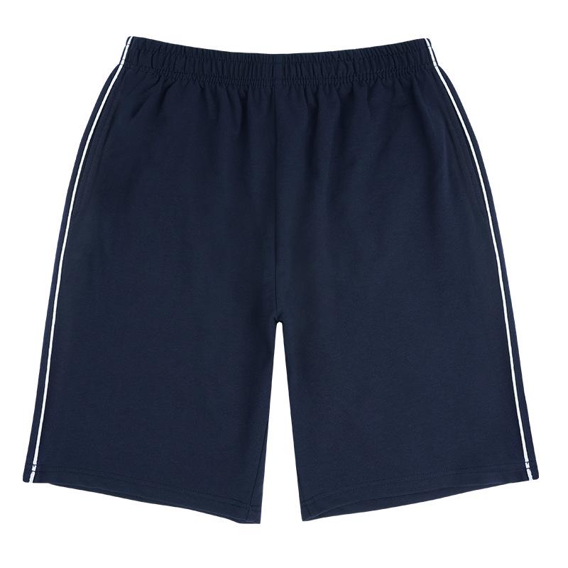 Summer School Uniform Shorts: Navy Blue Cotton Pants with One Stripe for Middle School and Two Stripes for Primary Students