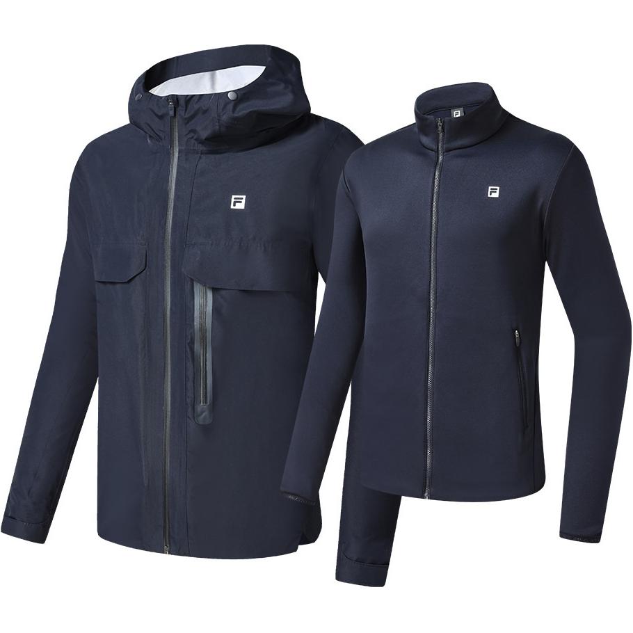 FILA Zipper Design Small Logo Long Sleeve Casual Sports Suit Men suit Royal-Blue A11M311702F-NV