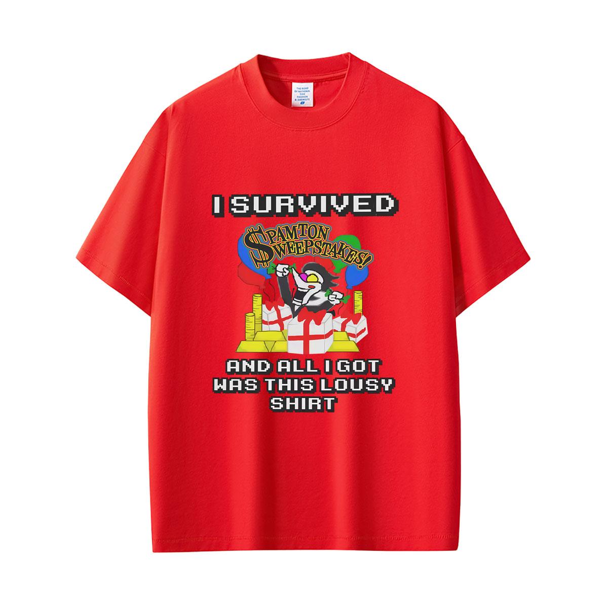 Game Deltarune Spamton I Survived and All I Got Was This Lousy Shirt Funny Meme Tshirt Unisex Women Casual Humor Oversized Tshirt 4XL