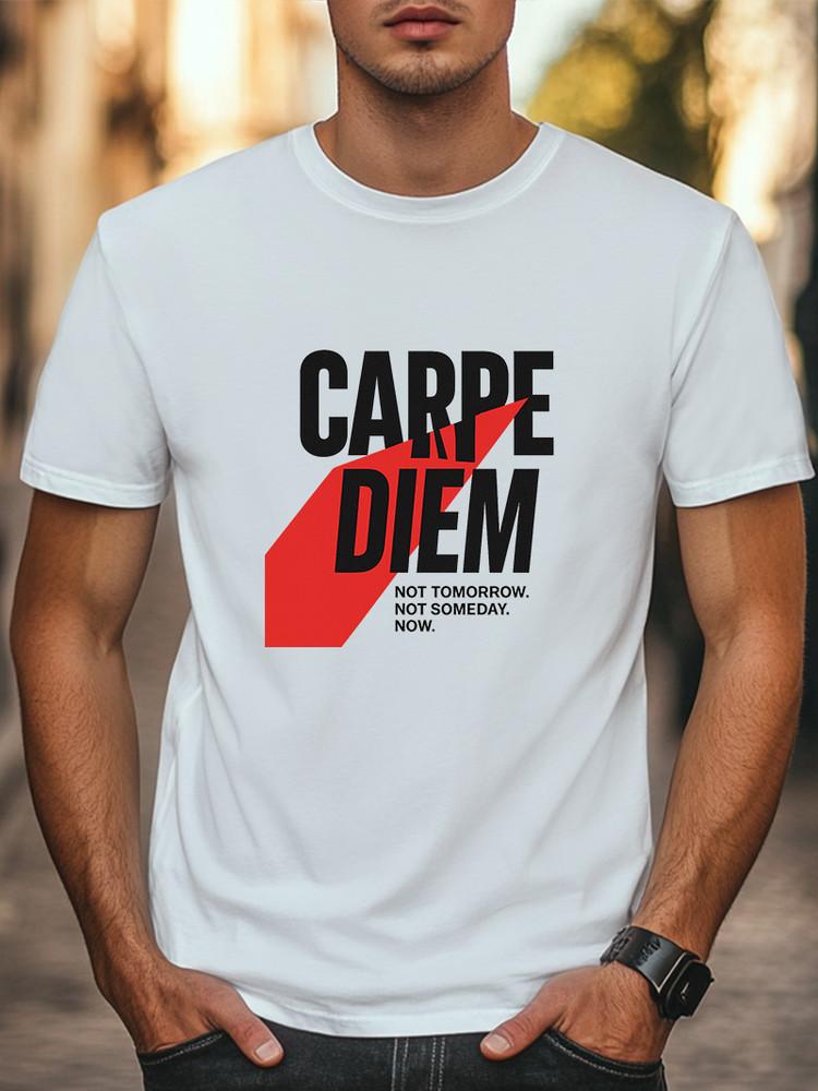 Carpe Diem Motivational T-Shirt Graphic Tee Seize the Day, Act Now Shirt Unisex Unisex T-Shirt M