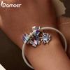 BAMOER 925 Sterling Silver Magic Butterfly Charms Sun and Moon Beads Fit Women Original Bracelets DIY Jewelry