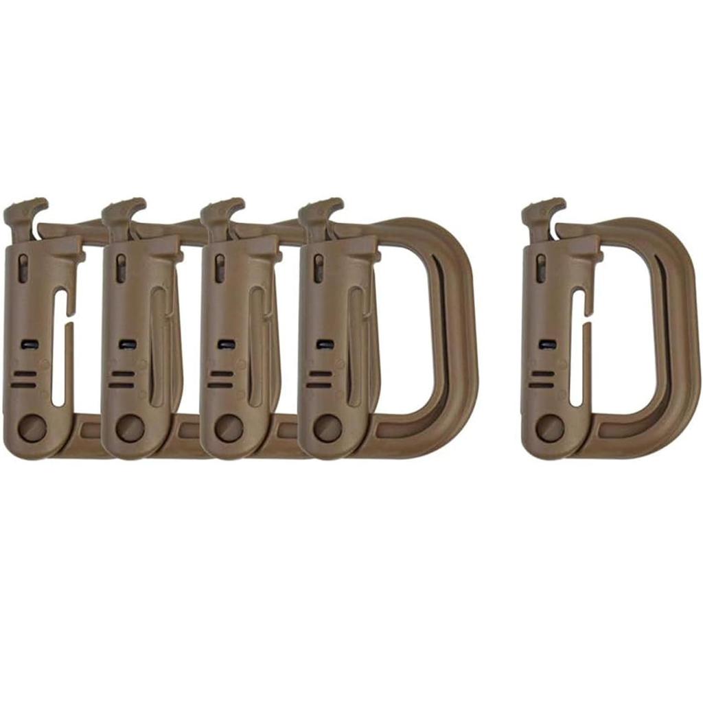 Tactical D-Ring Carabiner Grimlock Locking Plastic Molle Webbing Buckles Clips Hook Haging for Outdoor Hiking/Military/EDC