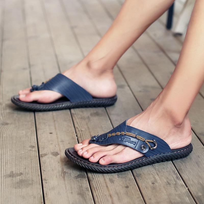 Herren Sommer Hausschuhe Flip-Flops in großer Größe, Fußfallen, Outdoor Strandschuhe, Badeschuhe, rutschfest, abriebfest und leicht