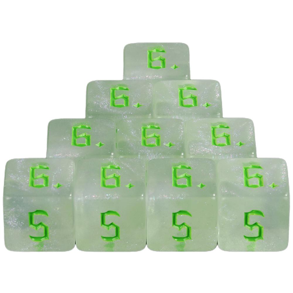 10pcs 6 Sided Glitter Dice for DND RPG Board Game Accessories Polyhedral Dice Set