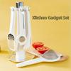 7 Pieces/Set Stainless Steel Kitchen Gadget Set Space Saving Filter Screen Bottle Opener with Storage Rack Household Egg Beater
