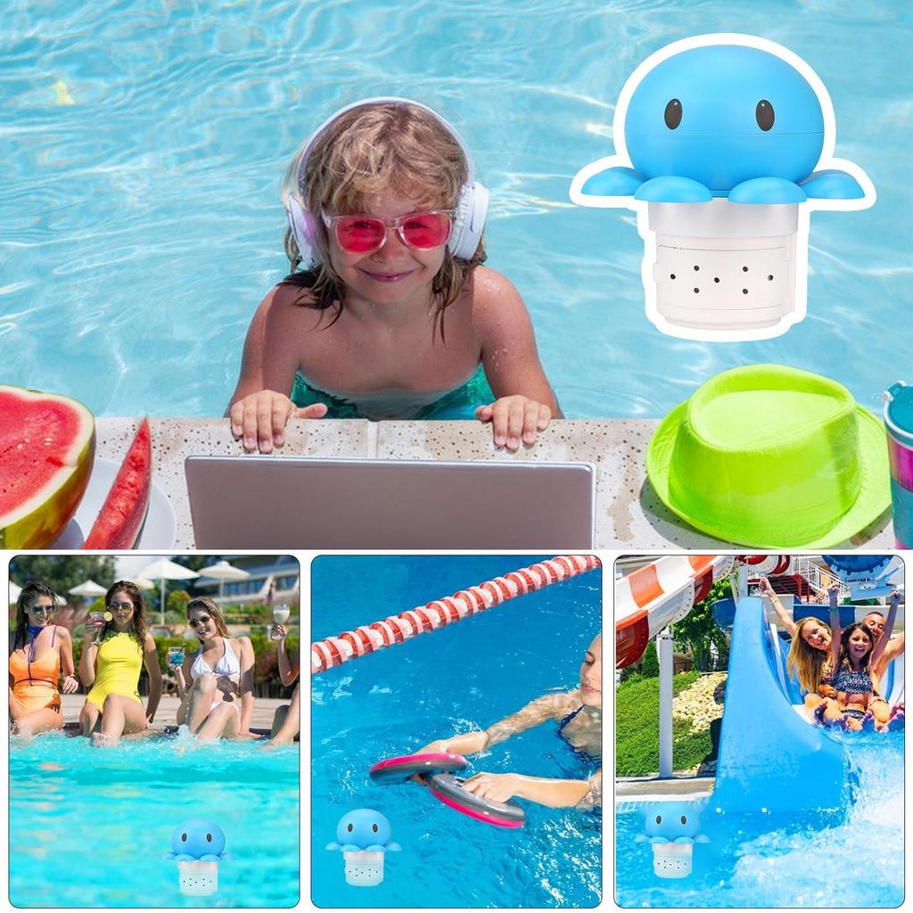 Ośmioklapowy Pływak i Dozownik Chloru do Basenu na Tabletki 1 i 3 calowe Odpowiedni do Dużych/Małych Basenów, Jacuzzi, Centrów Spa