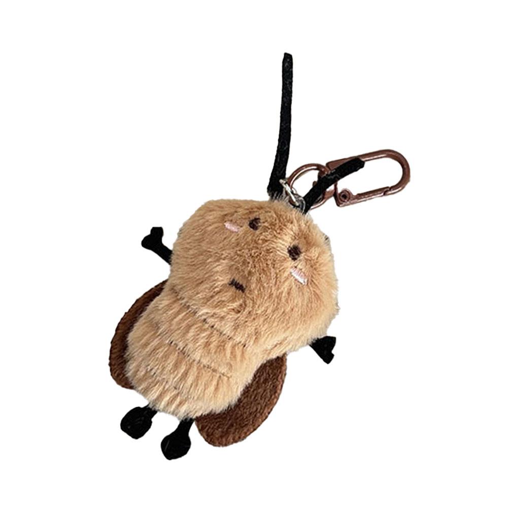 Funny Cockroach Plush Keychain Cute Doll Pendant for Backpacks Bags Creative Plush Toy Hanging Ornament for Girls Boys