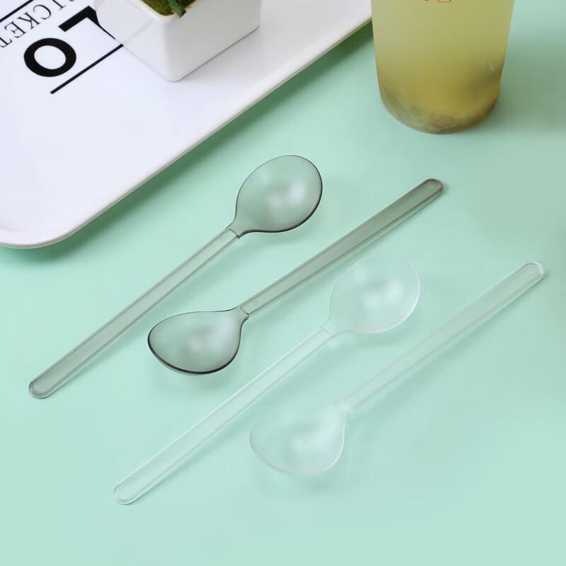 ZISIZ 21cm Disposable Plastic Dessert Spoons