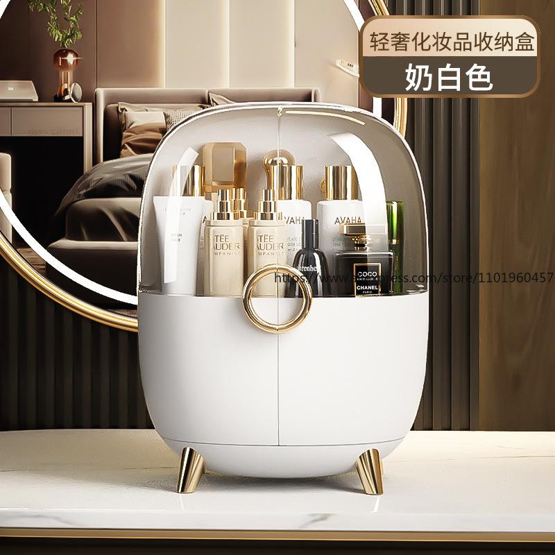 Luxury Acrylic Cosmetic Organizer Dustproof Desktop Makeup Case Vanity Lipstick Holder Skincare Storage Rack