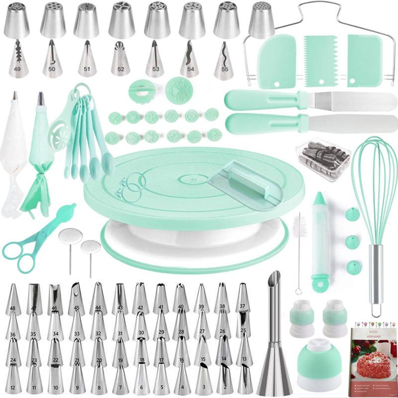 

Nordic Style 137 PCS Cake Turntable Cake Nozzle Pastry Tip Piping Tips Tools Baking Tool Suit Cake Decorating Kit