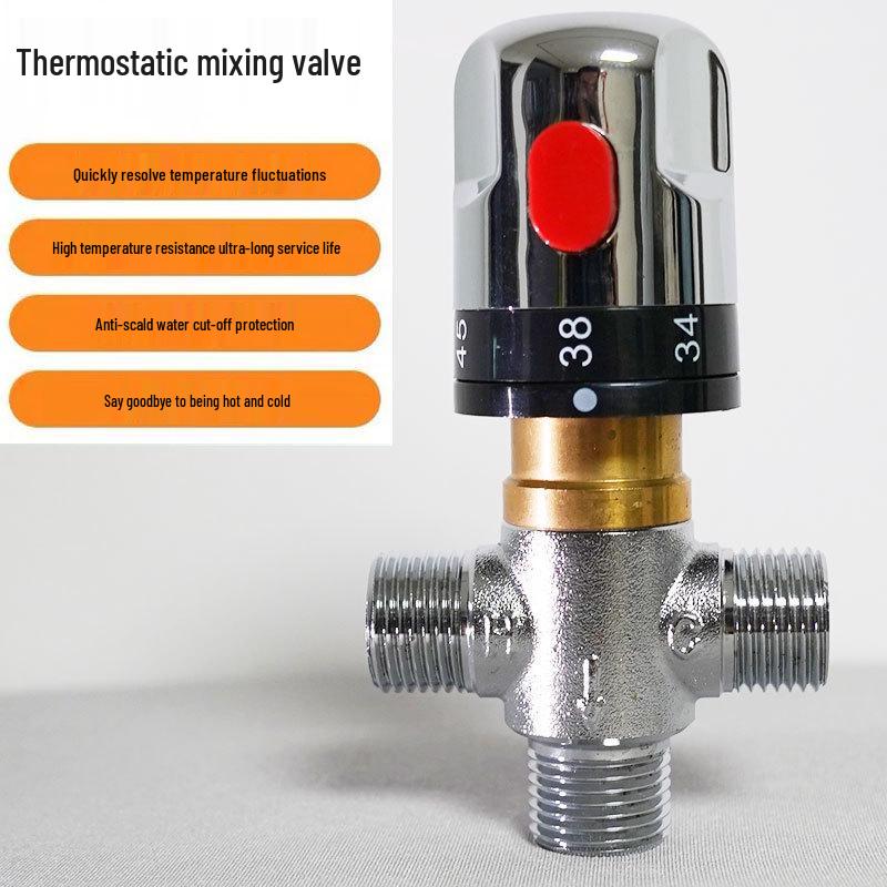 

Латунный термостатический смесительный клапан для кухни и ванной комнаты - Контроль температуры горячей и холодной воды