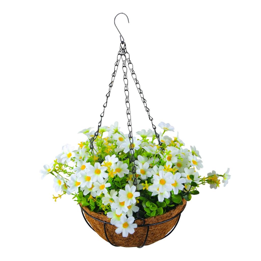 Artificial Hanging Flowers In Basket Ornament Flower Centerpieces Hanging Plant Chain Flower Pot for Lawn Yard Garden Patio
