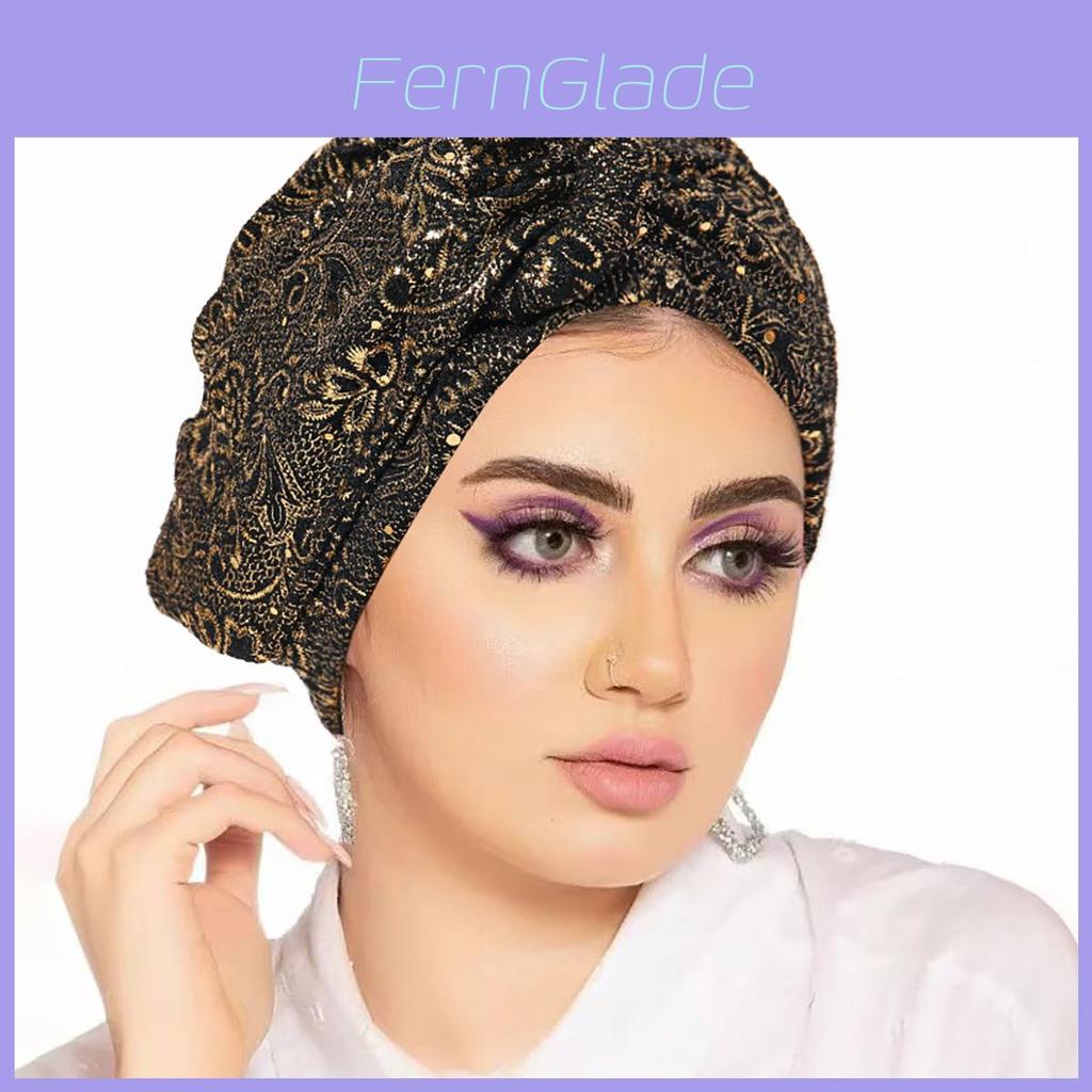 Modern Ladies Sequin Twisted Headscarf Hat With Ethnic Style For All Seasons