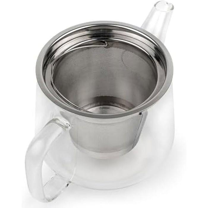 Théière - bredemeijer - petite - verre transparent - 1,1 l - filtre en acier inoxydable