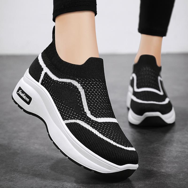Women's Summer Casual sneaker Thick Sole Boosting Shoes Breathable Soft Comfortable Outdoor Sports Walking Shoes Free Shipping
