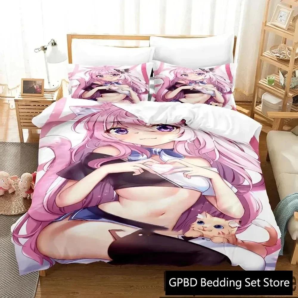 3D Print Anime Nyatasha Nyanners Comfortable Duvet Quilt Cover Pillowcase Bedding Set Children Bedroom Decoration Home Textile