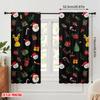 2pcs,2D Plane Printing Minimalist Curtains Christmas Cartoon Versatile Durable Polyester (without Rod) Decorations Inside