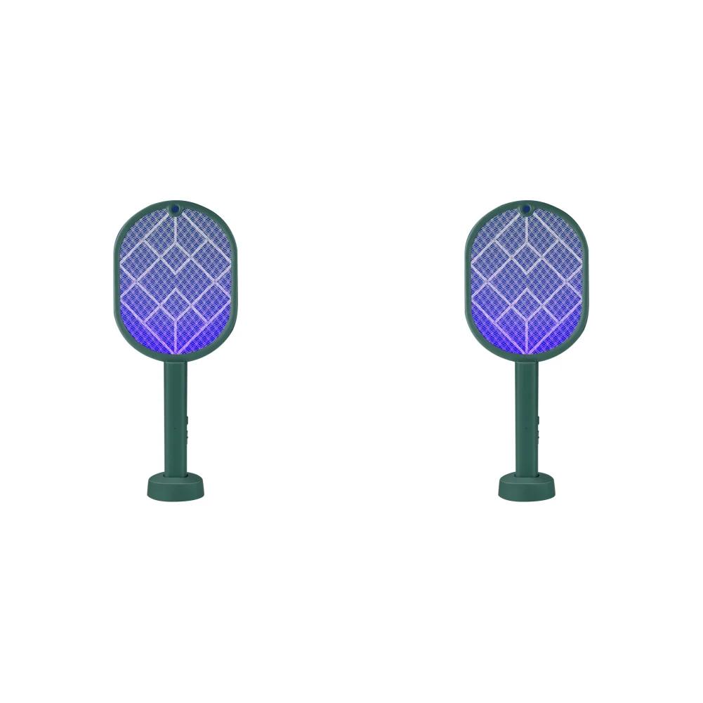 2-in-1 Electric Mosquito Racket Mosquito Killer Lamp USB Rechargeable Foldable Mosquito Repellent Lamp Swatter Fly Swatter
