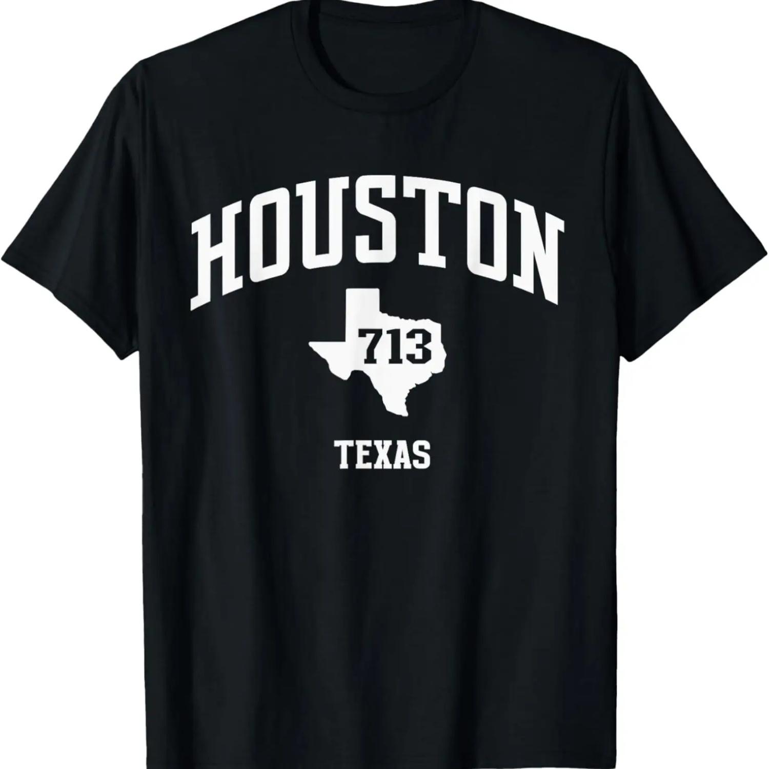 Houston Texas Retro Vintage 713 H-Town T-Shirt S чёрный