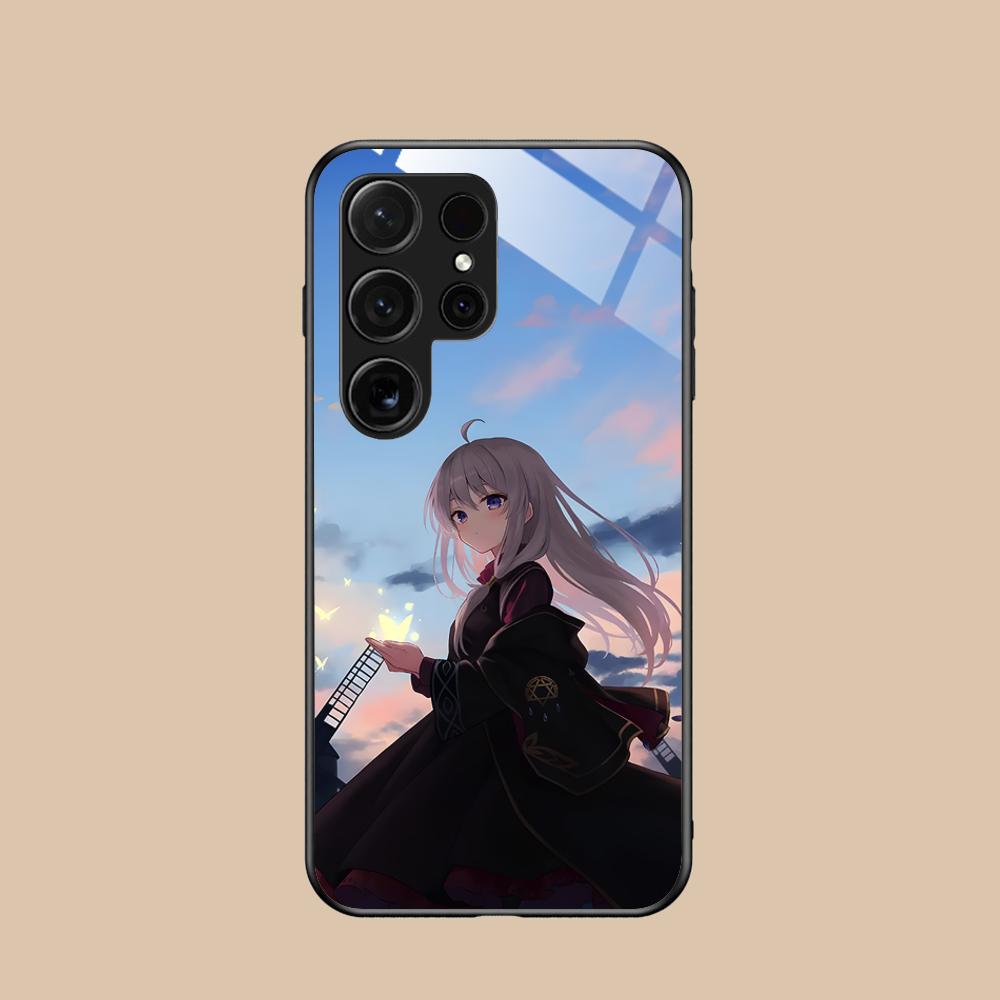 Wandering Witch Elaina Glass Mobile Phone Case for Samsung Galaxy S26 S25 S24 S23 S22 S21 S20 Note20 Plus FE Ultra Cover