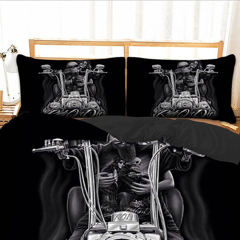 Premium Skull Duvet Set Quilt Cover Bedding In Luxury 3d Hd Print Design