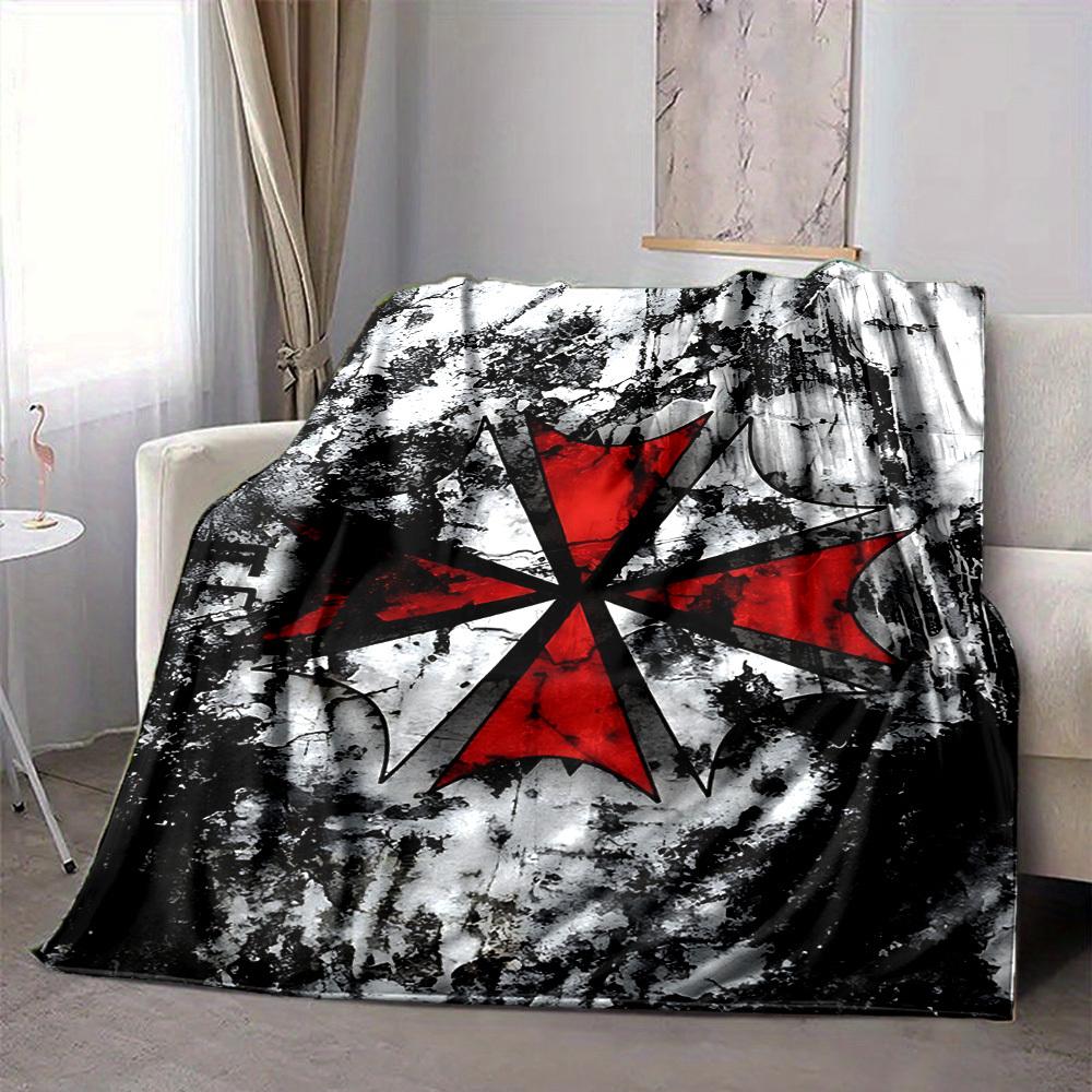 1pc Resident Evil Soft Comfortable Blanket Digital Print, All Season Multipurpose Knit Fabric Bedding, Office, Sofa Home Decor Blanket