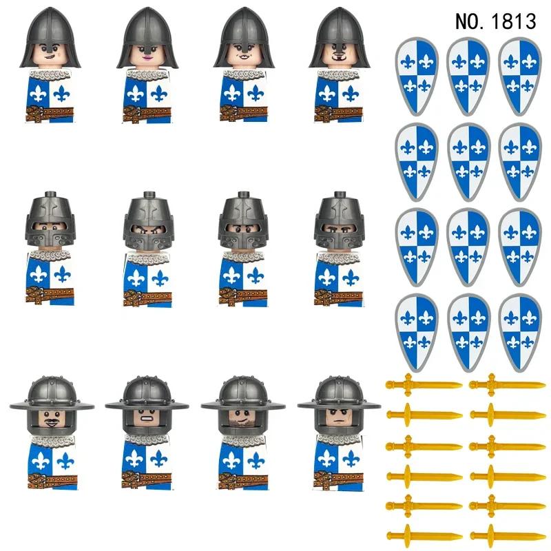12Pcs/Set MOC medieval knights Roman soldiers military castles dragon soldiers figures weapons bricks children's toys