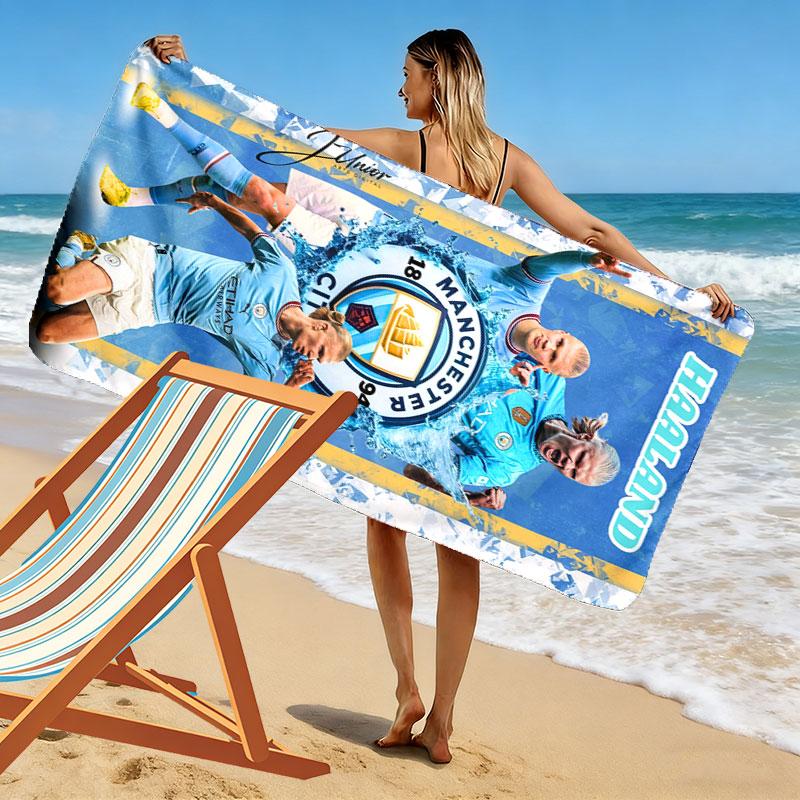 Messi Krone Druck Strandtuch, Großes Weiches Schnelltrocknendes Handtuch für Strand Camping Schwimmen