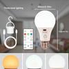 E27 Wireless RGB/CW Stepless Dimming USB Rechargeable Light Bulb with Remote Control Battery-Powered Light Bulb Dimmable/Timer