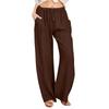 Women's Casual Straight Leg Pants Color Casual Long Pants With Pockets