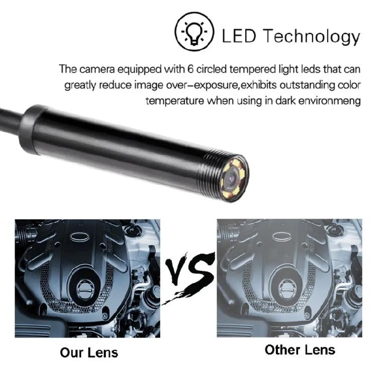 Type C USB Endoscope 7mm Flexible Inspection Camera Waterproof Adjustable LED Light for Smartphones Tablets Computers