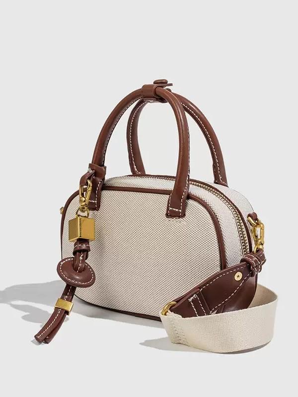 2025 Autumn Quilted Mini Bowling Bag: Retro Crossbody with Fashion Color Block Design for Women
