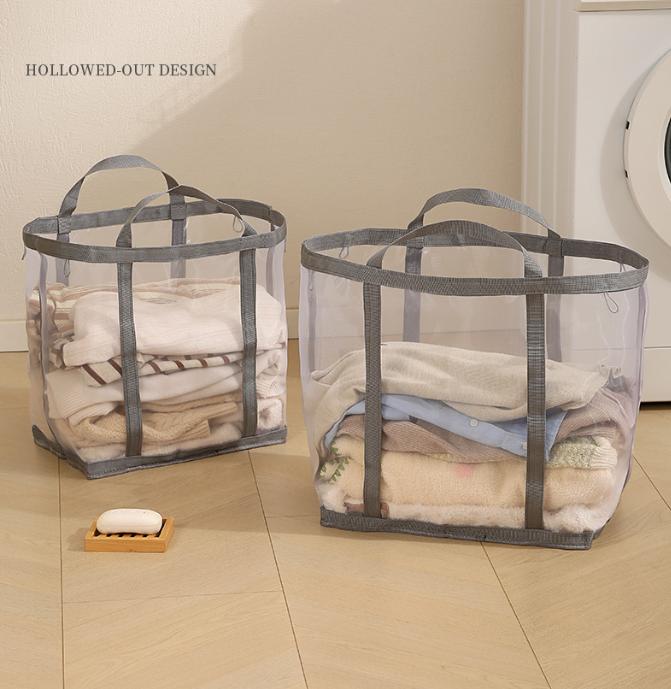 Laundry Hamper for Dorms & Homes Foldable Large-Capacity Mesh Laundry Basket For Dirty Clothes, Socks, and Underwear Storage