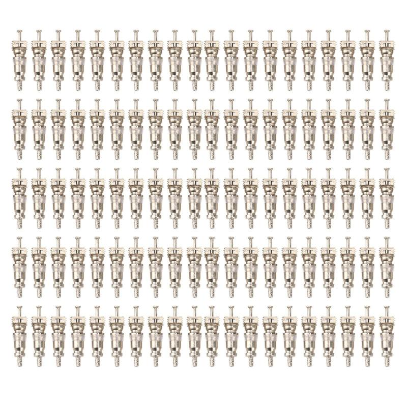 100Pcs Schrader Valve Core R12 Heavy Duty for Car Air Conditioner and Bicycle Tire Leak Prevention Solution