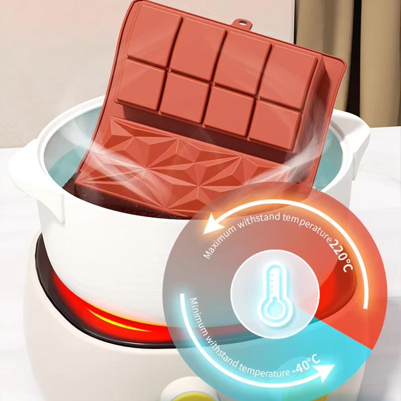 FAIS DU Chocolate Bar Mold Silicone Thick Chocolate Bar Mold Durable Rectangle Dubai Chocolate Bar Molds Easy to Demold