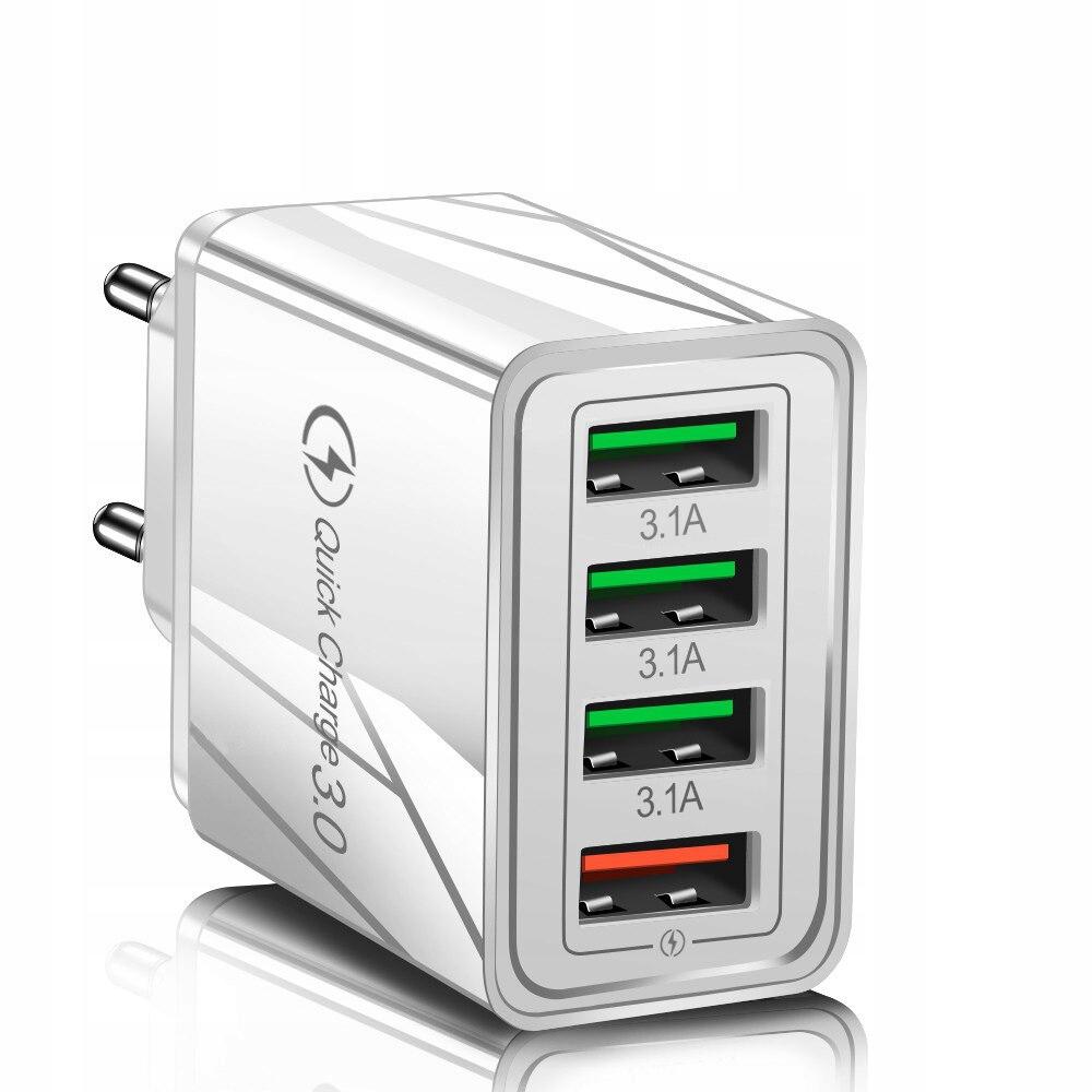Szybka Ładowarka Sieciowa 4Xusb Quick Charge 3.0