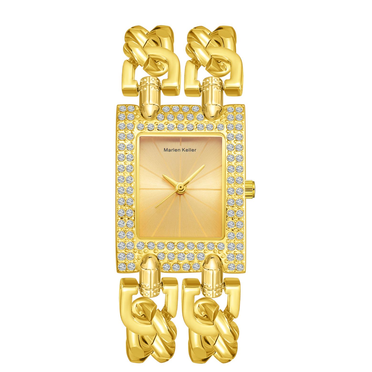 

Новые часы с квадратными бриллиантами, роскошные женские часы ведущего бренда, часы из сплава, женские золотые часы на ремешке, модные кварцевые наручные часы золотой